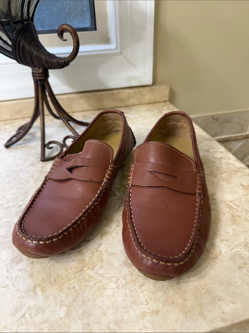 Cole Haan Men's Brown Leather Penny Loafers